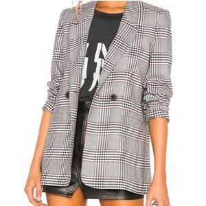 Anine Bing Madeline Plaid Blazer
